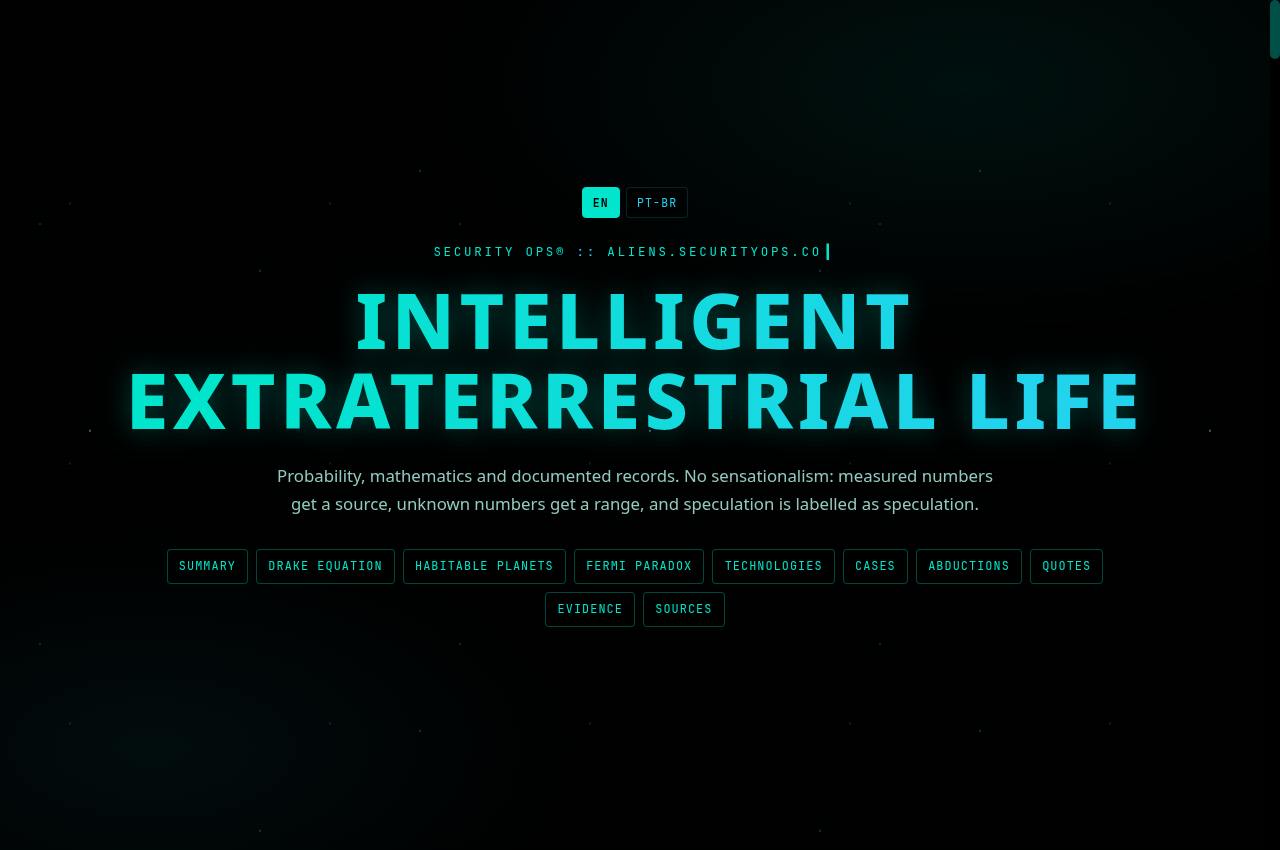 Vida extraterrestre · análise — Public screenshot, signed out · 2026-09-06 15:18 UTC