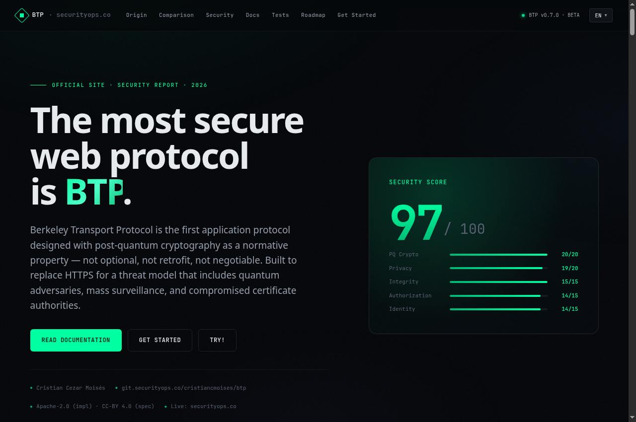 Berkeley Transport Protocol — Public screenshot, signed out · 2026-09-06 15:17 UTC