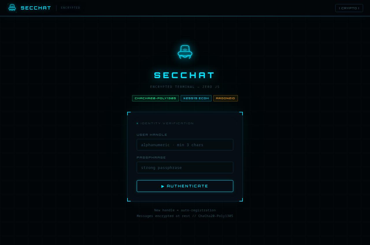 SecChat — Public screenshot, signed out · 2026-09-06 15:16 UTC