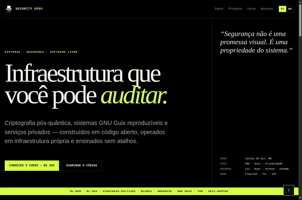 Security Ops Brasil — Public capture, page loading complete · 2026-09-06 15:53 UTC