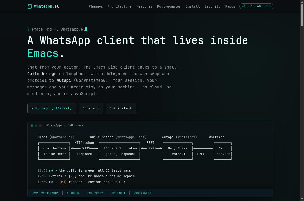 whatsapp.el — Public screenshot, signed out · 2026-09-06 15:16 UTC